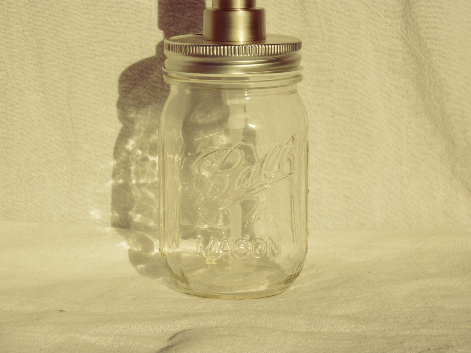Clear Pint Ball Mason Jar Soap Dispenser or Lotion Pump