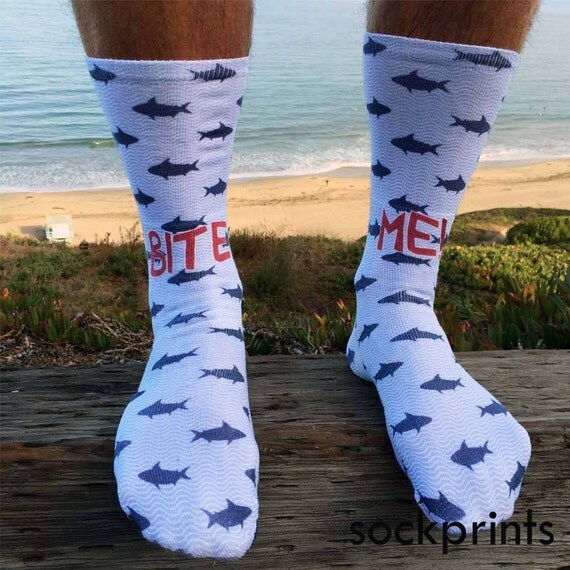 Custom Printed Shark Socks Full Print Personalized Socks