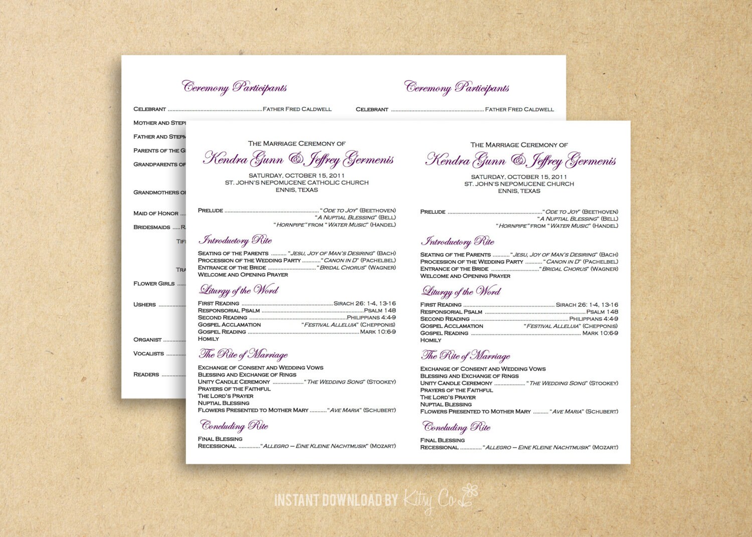 tridentine wedding mass program: full version software