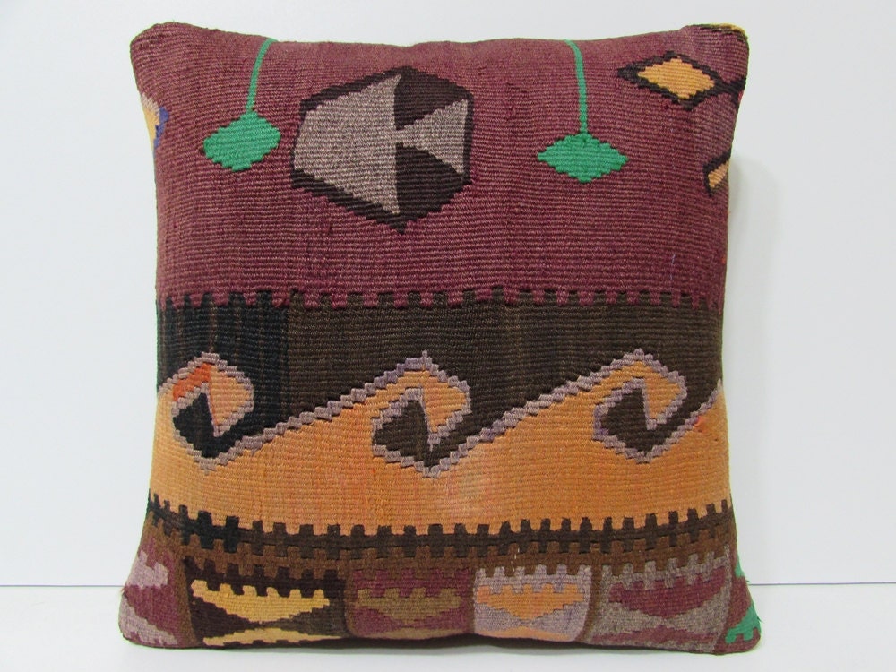 red cotton pillow case orange pattern pillow sitting pillow