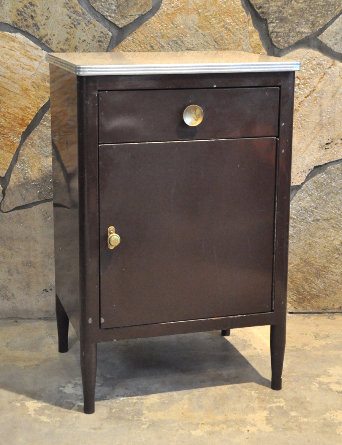 Mid Century Vintage Metal Medical Cabinet