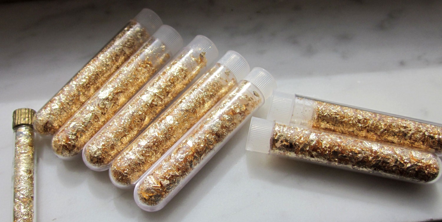 24K gold flakes edible gold for baking soaps by artsandadornments