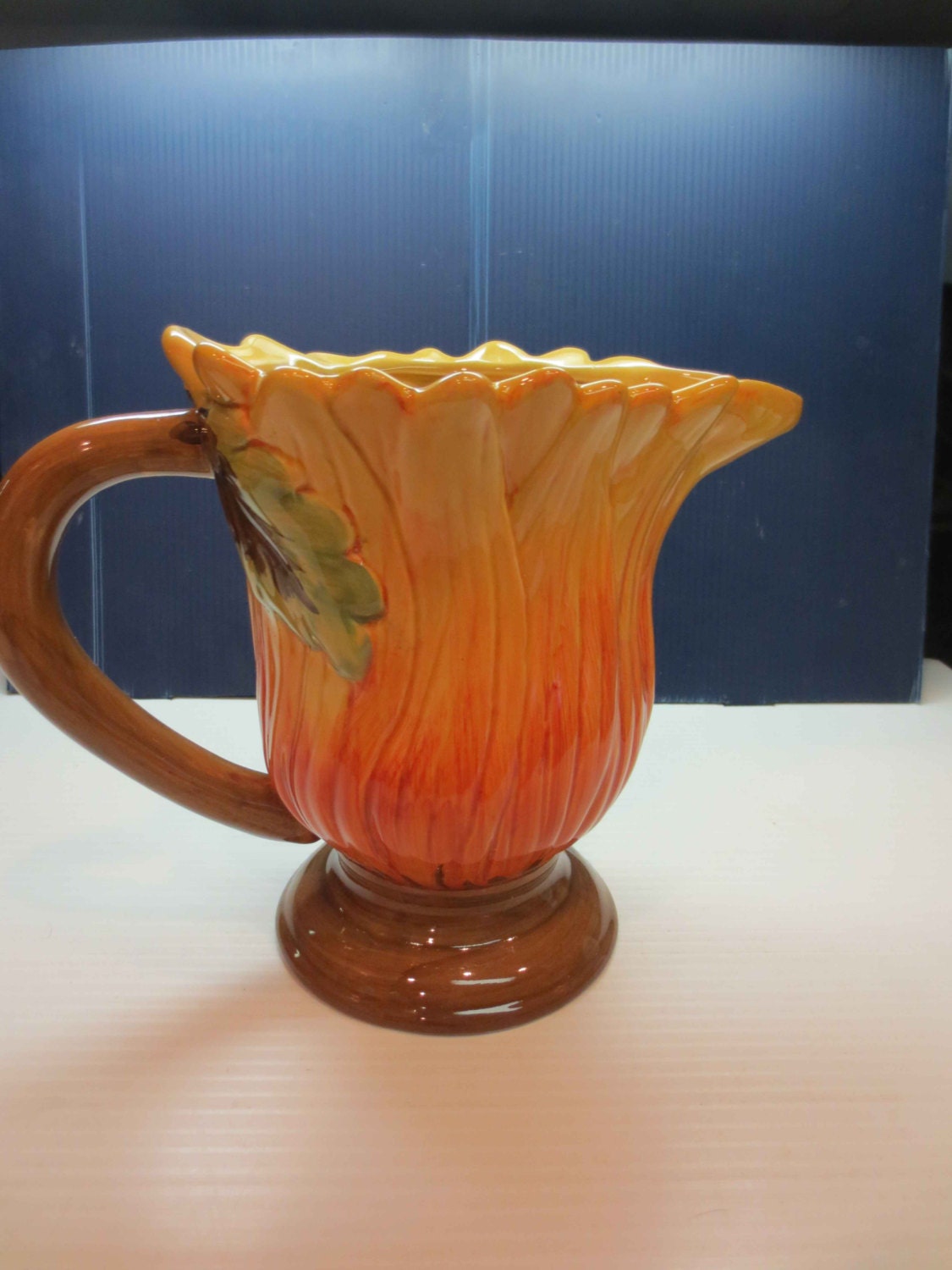 Rare Maxcera Corp Terra Cotta Sunflower Pitcher