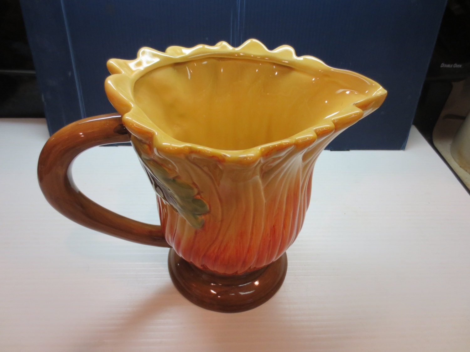 Rare Maxcera Corp Terra Cotta Sunflower Pitcher
