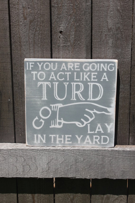 Wooden Sign If you are going to act like a turd go lay in the