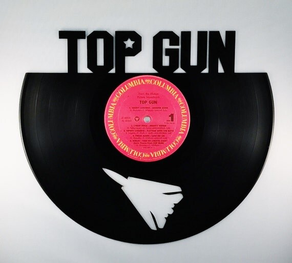 Recycled Vinyl Record TOP GUN Wall Art