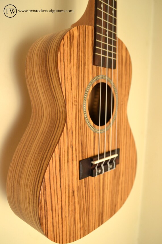 Ukulele Zebra Wood 24 Concert Unique grain by TwistedWoodGuitars