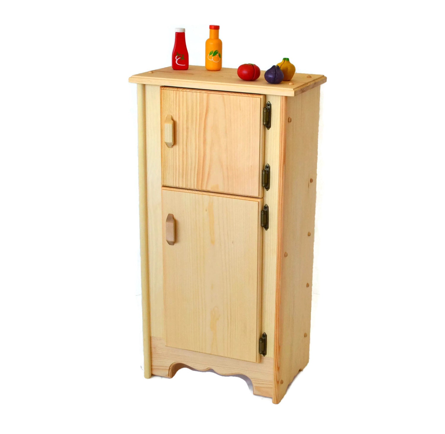 Natural Wooden Toy Kitchen Icebox/RefrigeratorWaldorf play