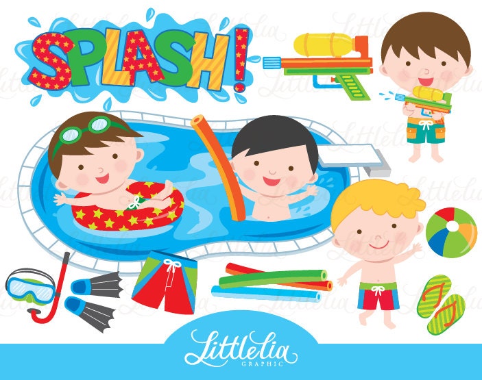 Clip Art Pool Party Clipart pool party clip art etsy boy clipart summer 15013