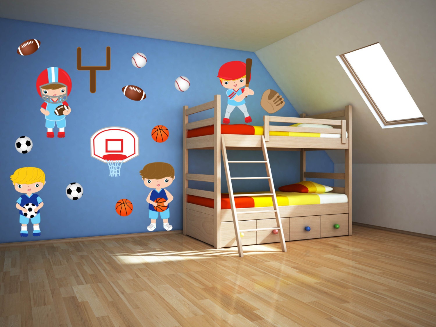 Boys Room Wall Decals Sports Wall Art Sport Theme Decor