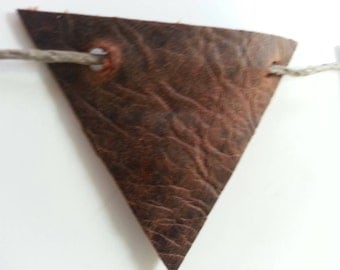 Leather Pennant/ bunting/ leather banner