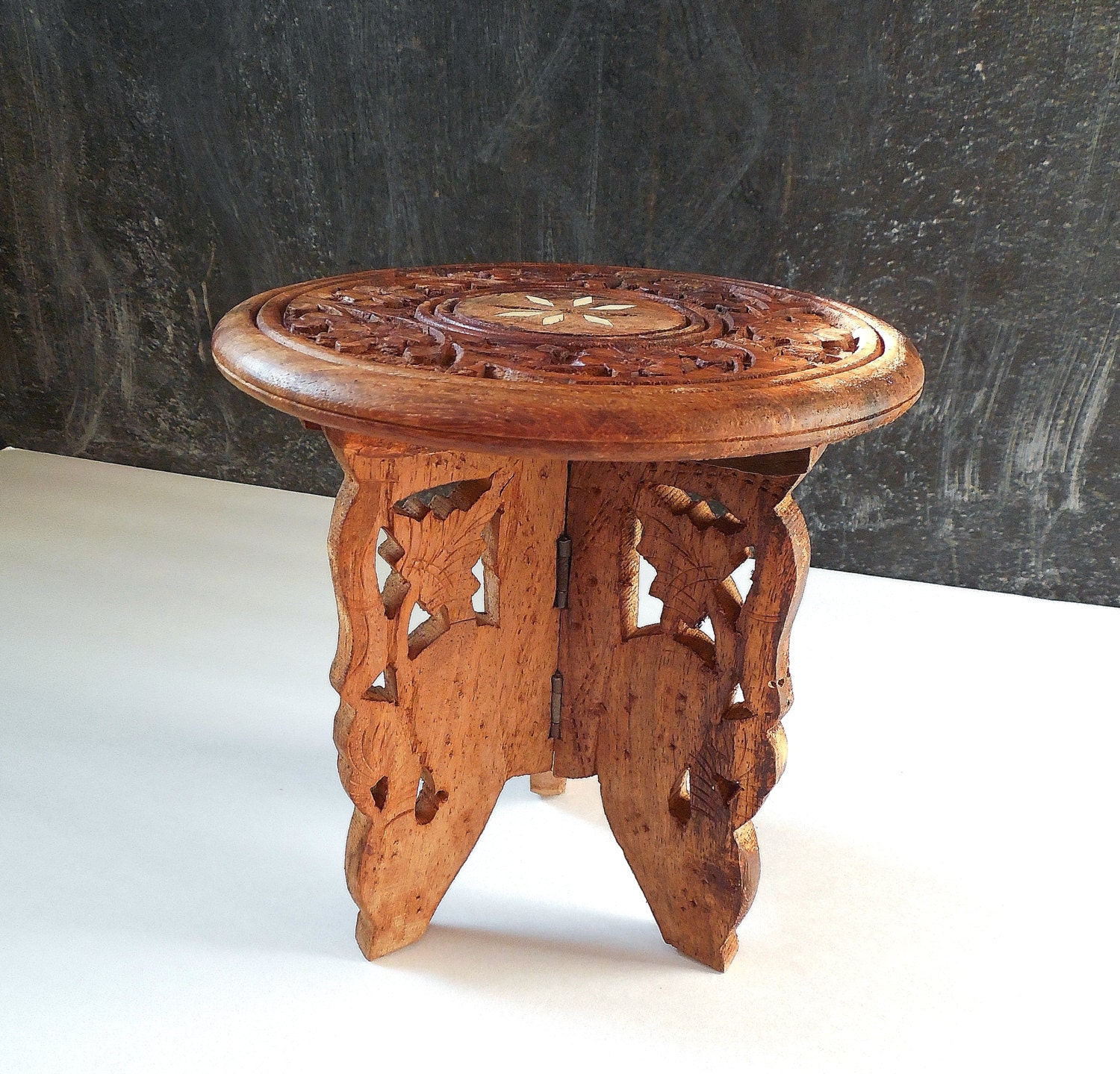 Boho Plant Stand/ Stool / Display Stand India Carved Wood Boho Plant Stand/ Stool / Display Stand India Carved Wood
