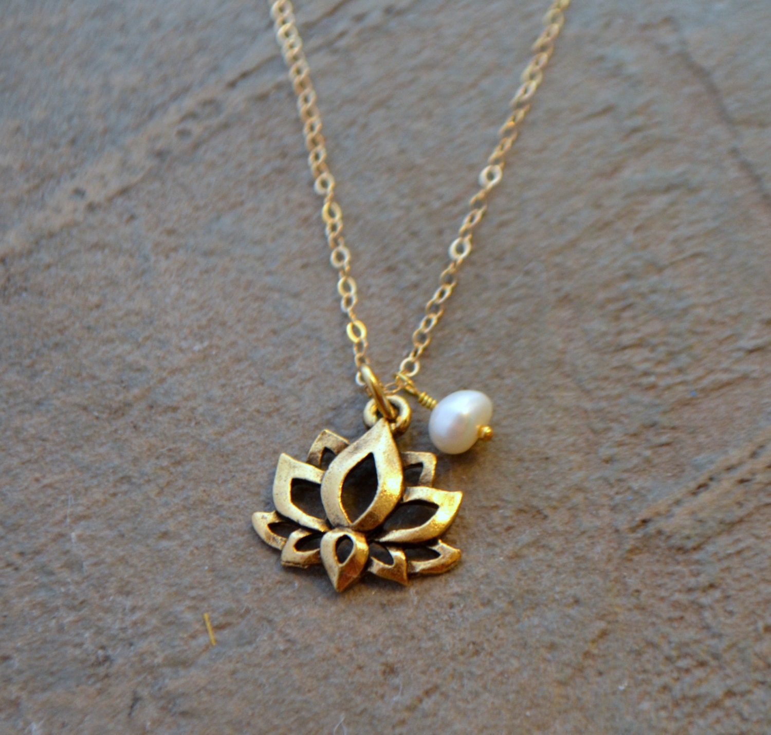 Gold Lotus Flower Necklace