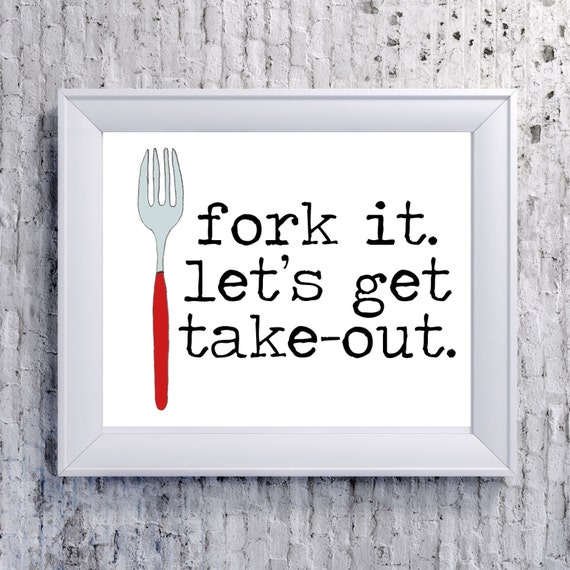 Fork it. Let's get takeout Wall Art Instant by FINCHandFOX