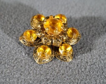 Vintage Silver Tone Multi Rhinestone Lady Bug Insect by Jayclectic