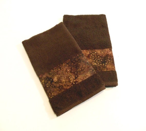 Brown Batik Hand Towels Decorative Hand Towels Bathroom Towels