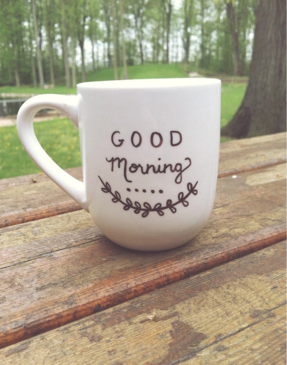 Good Morning ceramic coffee mug