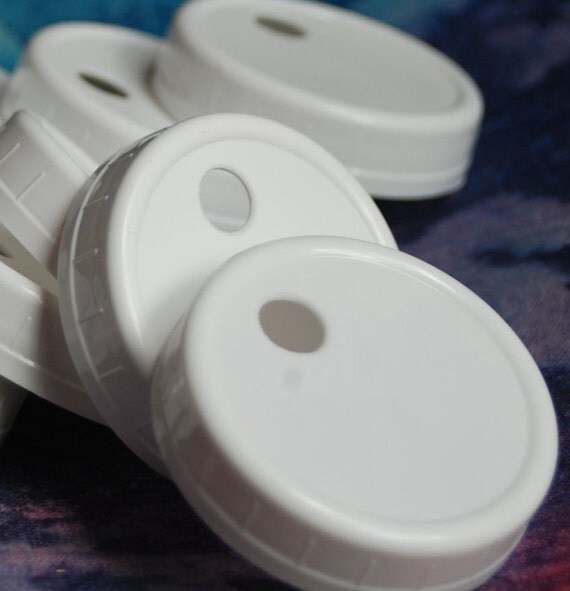 Bulk Plastic Mason Jar Straw Drink Lids with 1/2 by CreativeWindow