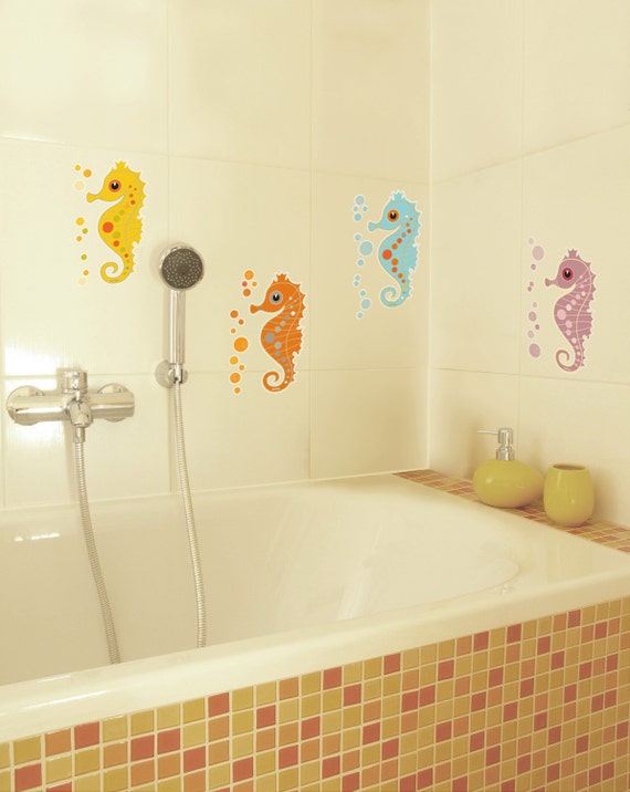 Non Skid Little Seahorses Vinyl For Baths Kids Deco Stickers Non Skid Little Seahorses Vinyl For Baths Kids Deco Stickers Bathrooms