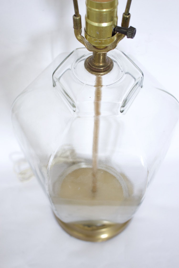 Clear Glass Vintage Fillable Table Lamp Mid Century by Intona