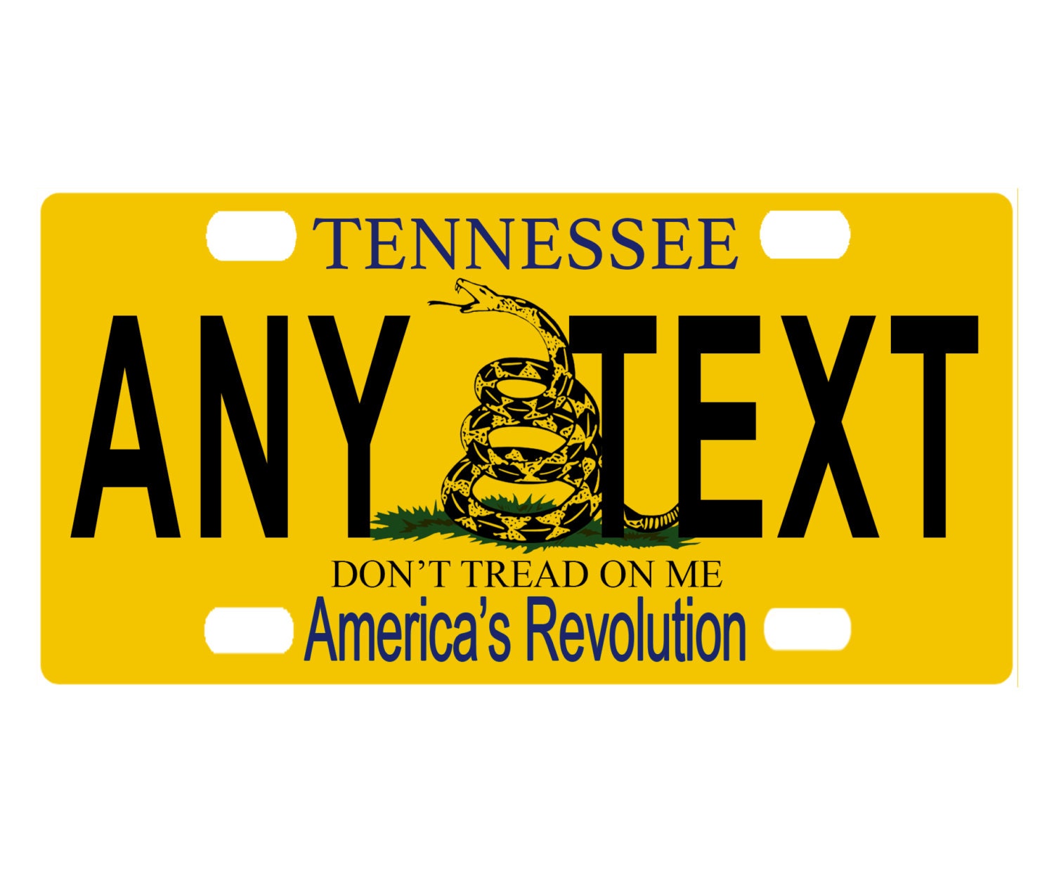 Custom personalized state license plateTennessee Don't