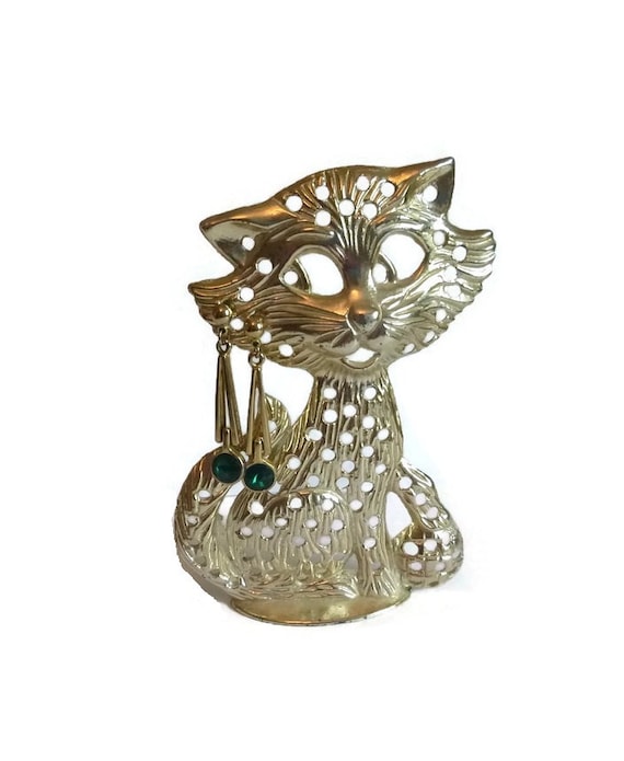 70's Cat Earring Holder Organizer Vintage by PopcornVintageByTann