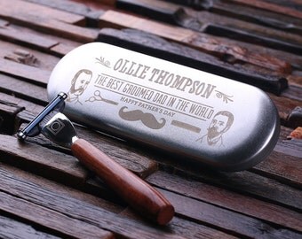 Father's Day Personalized Mach 3 Razor Blade with Tin Box Father's Day Limited Edition
