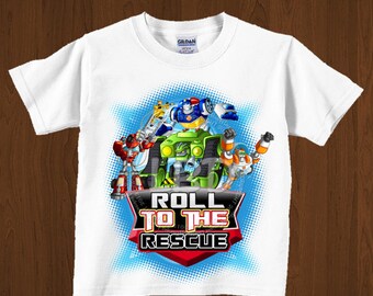 Rescue Bots Birthday Iron On PRINTABLE Image, Transformers Party Image, Printable Birthday Party Shirt Design Style 4- YOU PRINT