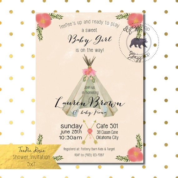 Teepee Baby Shower Invitations 5