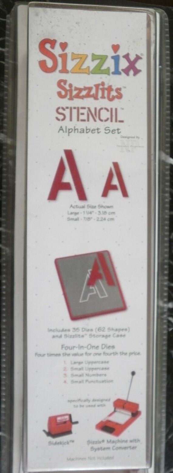 New Sizzix Sizzlits Stencil Alphabet Die Set 35 Dies by SizzixDies