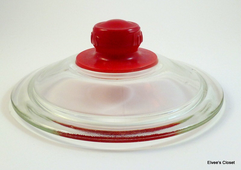 Glass LID for TOM'S/LANCE Peanut Jar Red Embossed