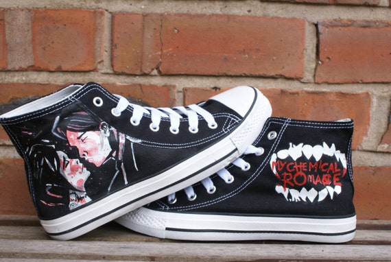 Hand painted canvas high tops made to order. by Eleanorsplace