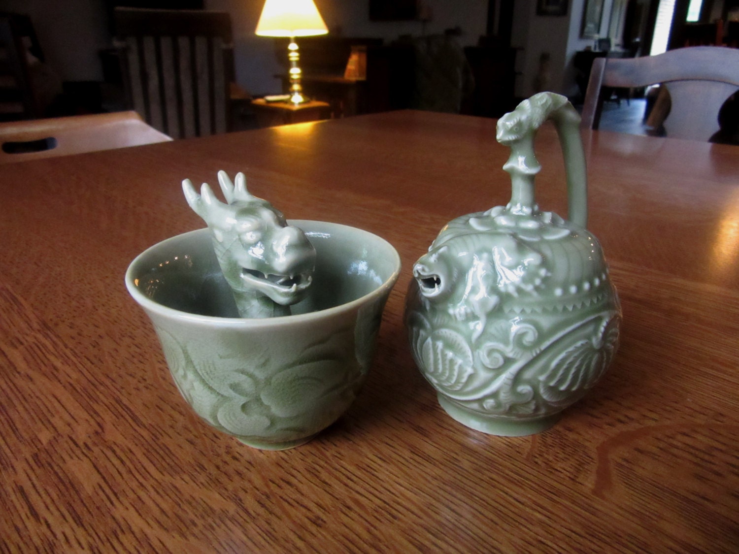 Image result for chinese pot with dragon green