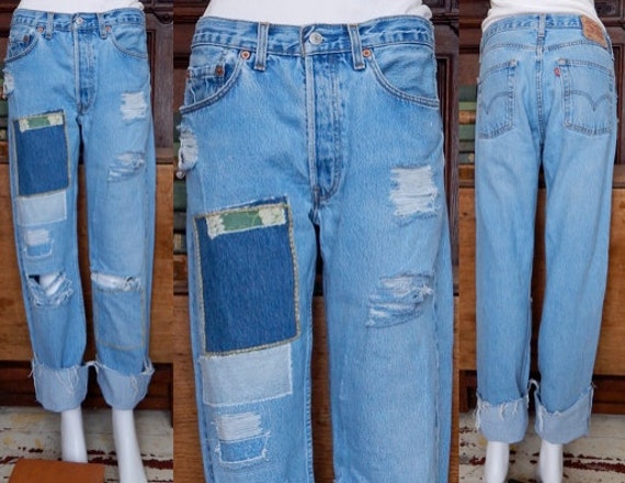 levi jeans with holes in them