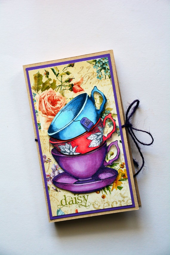 Tea bag holder card Feel better handmade tea