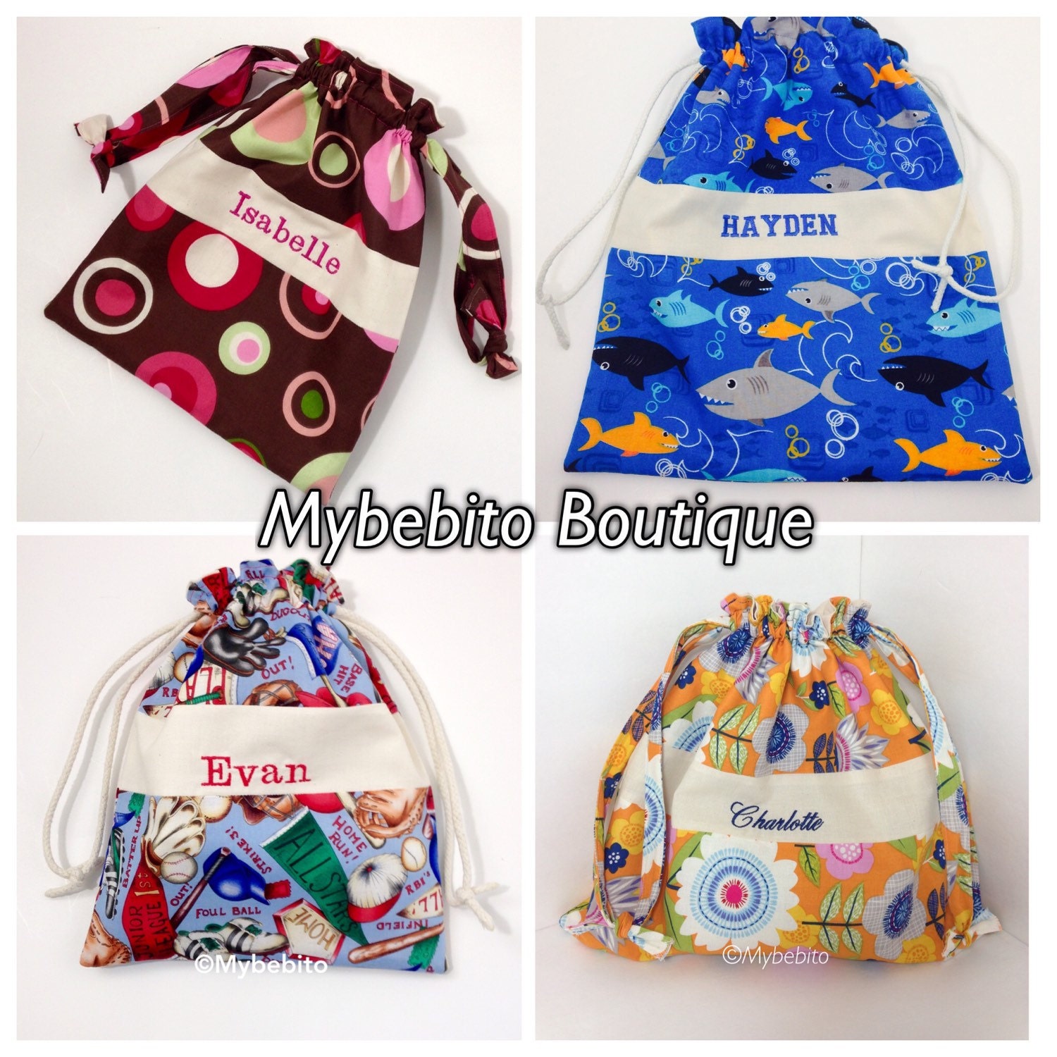 Drawstring bags Personalized bags for kids Kids beach bags