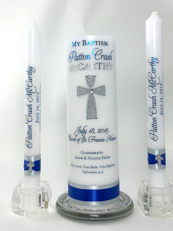 Personalized Baptism Candle Set Christening candle