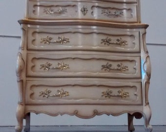 Bedroom set Dresser French Provincial Thomasville Highboy Nightstands Country French Vintage Mid Century Shabby Rococo Regency Cottage King