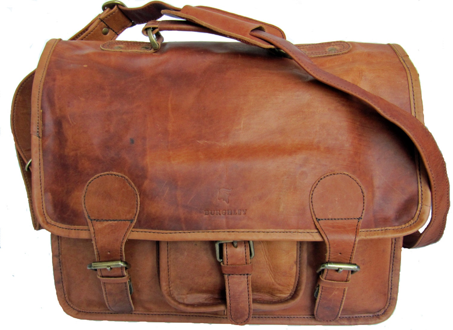 Leather Satchel/Leather Messenger Bag/Laptop Bag by BURGHLEY