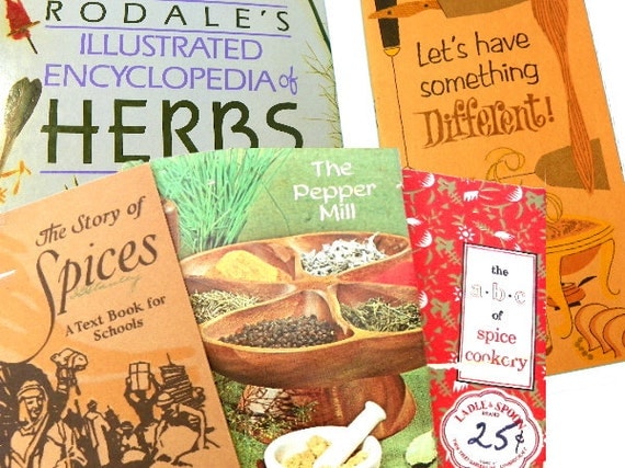 5 Vintage Spices Herbs Cookbooks on Their Use and Origin