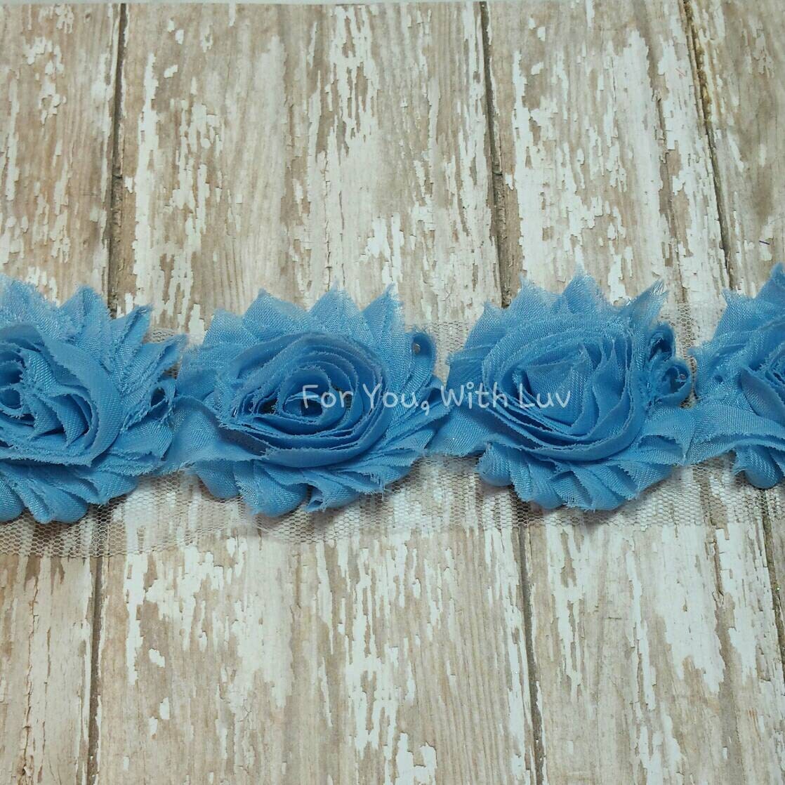 light blue shabby rose trim frayed shabby craft diy flowers by the yard fabric shabbies light blue shabby rose trim frayed shabby craft diy flowers by the yard fabric shabbies