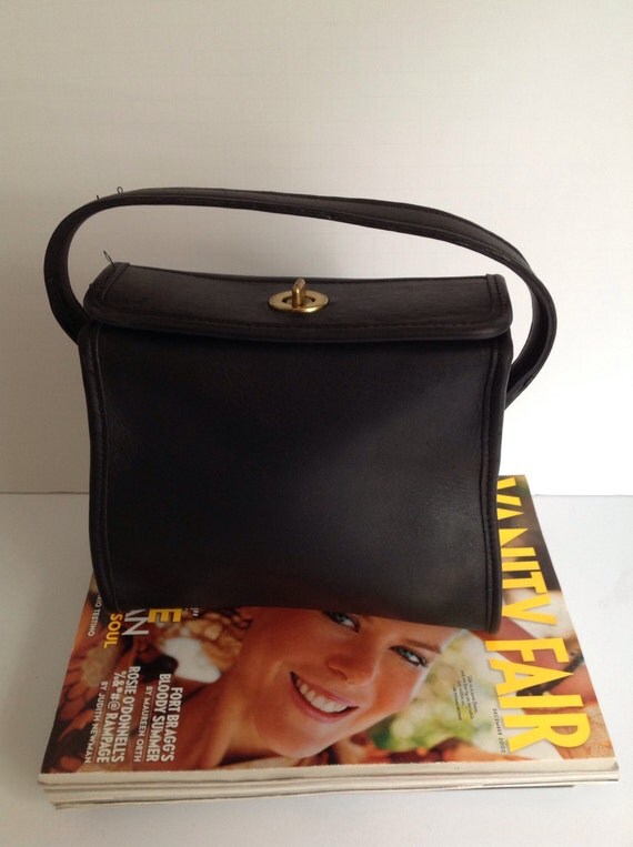 Vintage COACH Black Geometric Handbag 9043/ Black Square