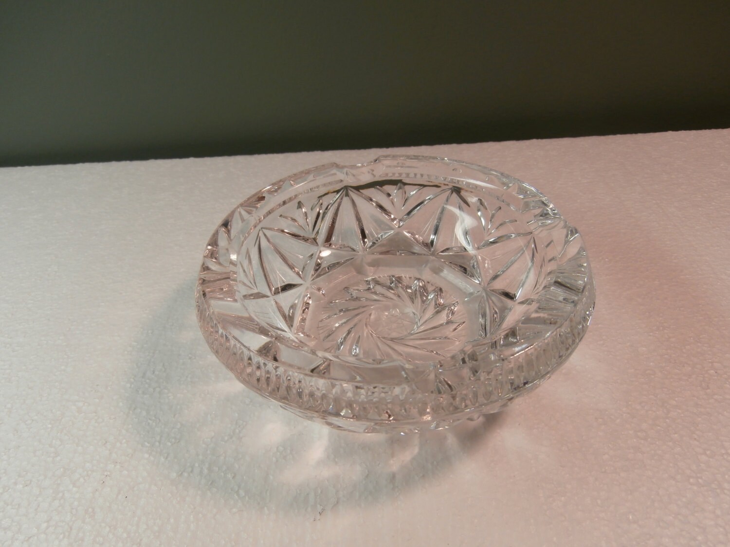 Vintage 1950s and 60s Glass Ashtray Round Glass by DavidsTreasures