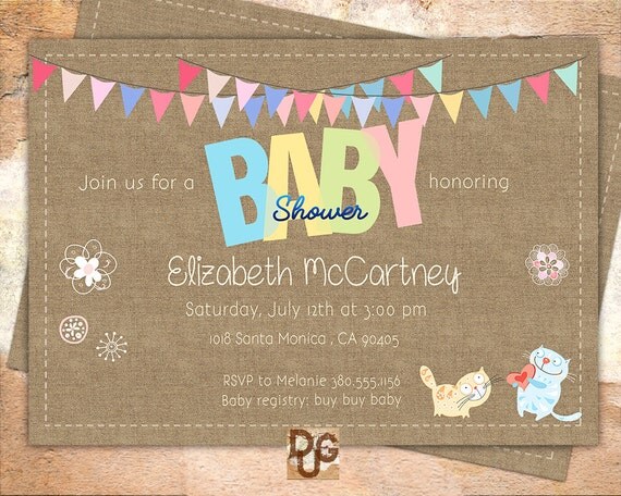 Double Sided Baby Shower Invitations 6