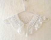 Vintage crocheted white collar from 1980s