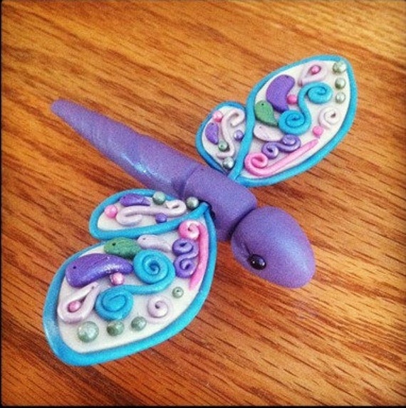 Dragonfly Insect Clay Dragonfly by LJsLittleOnes on Etsy