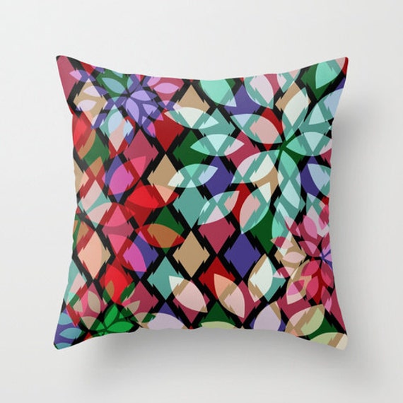 Abstract Throw Pillow Cover Colorful Modern Home by HLBhomedesigns