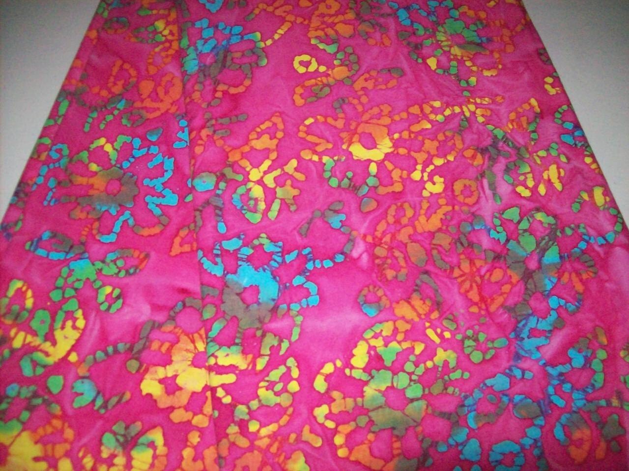 Pink Batik Fabric by the yard 100 Cotton Top quality