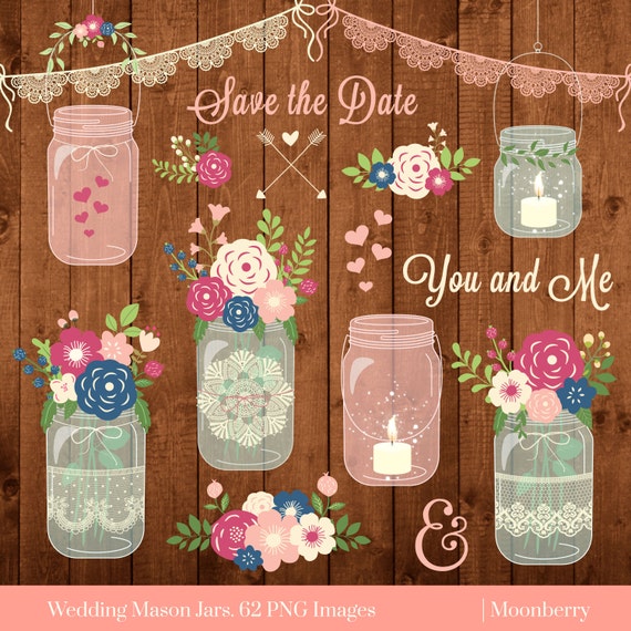 Mason Jar Clipart WEDDING MASON JARS Rustic Jars Wedding Invitation Lace Png ImagesCommercial Use Mason Jar Clipart WEDDING MASON JARS Rustic Jars Wedding Invitation Lace Png ImagesCommercial Use