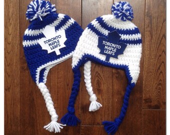 Handmade Toronto Maple Leafs Crochet Hat with by ...